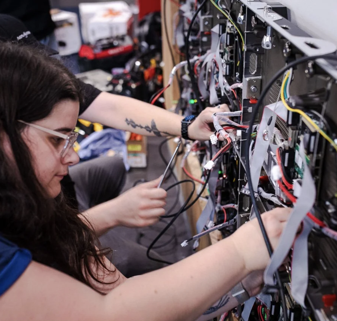 CMC Nashville alum Kaci Lehman, Quality control supervisor, PixelFLEX, at work
